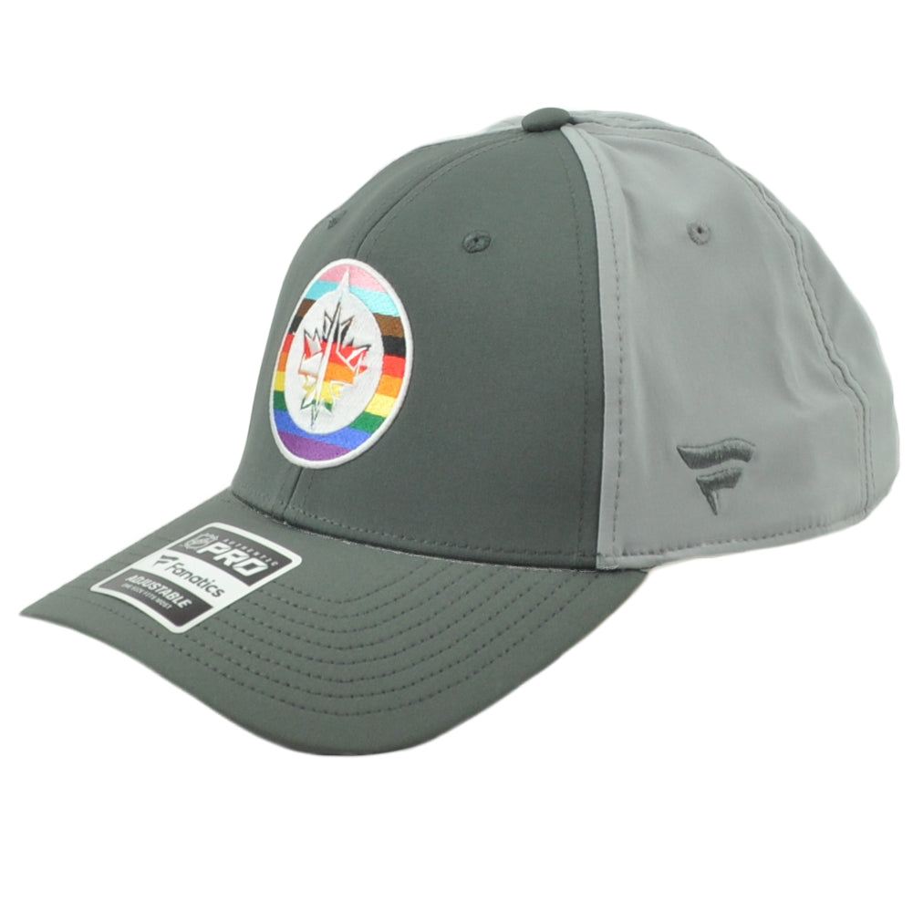 NHL Fanatics Authentic Pro Winnipeg Jets Pride Night Gray Snapback Adult Hat Cap