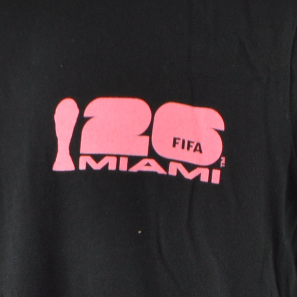 FIFA World Cup 2026 Miami Host City Short Sleeve Black Pink Tshirt Tee