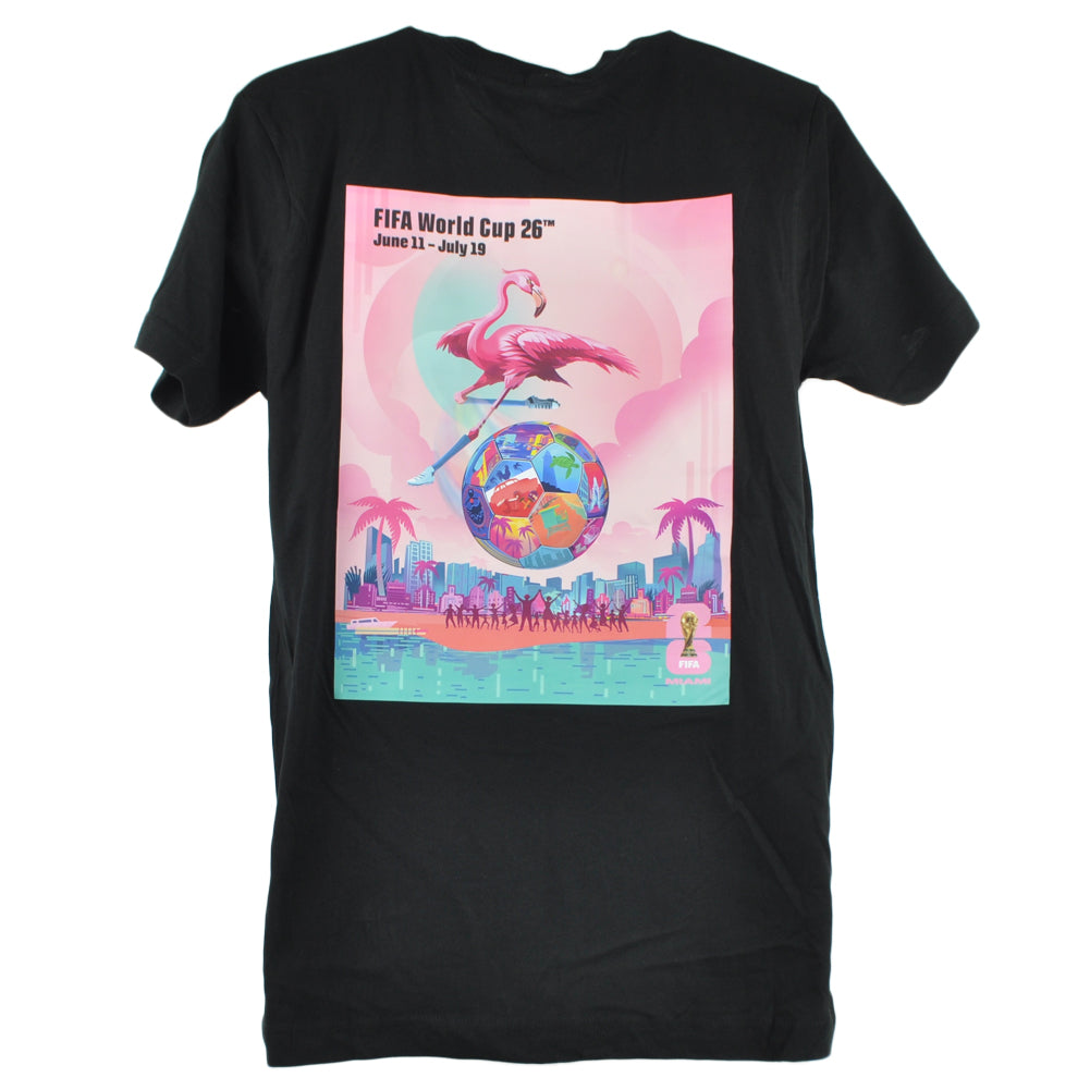 FIFA World Cup 2026 Miami Host City Short Sleeve Black Pink Tshirt Tee