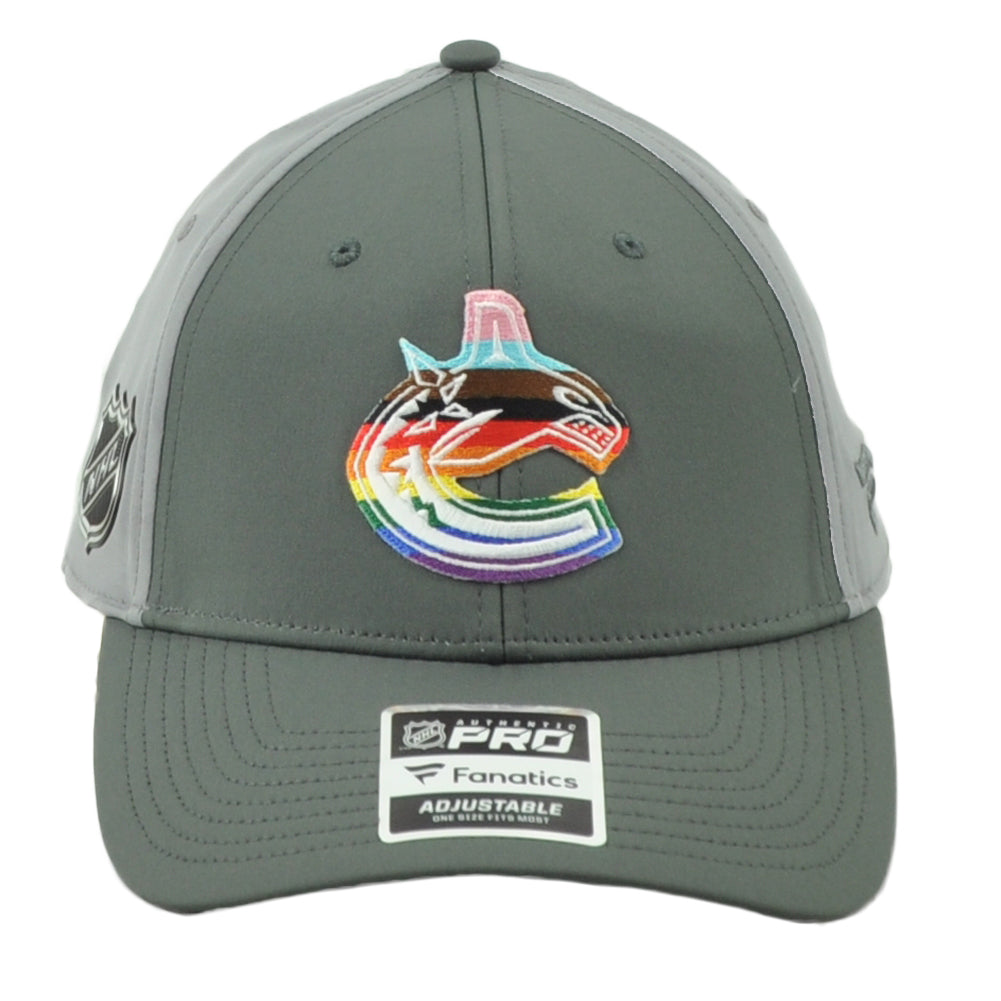 NHL Fanatics Authentic Pro Vancouver Canucks Adults Pride Night Snapback Hat Cap