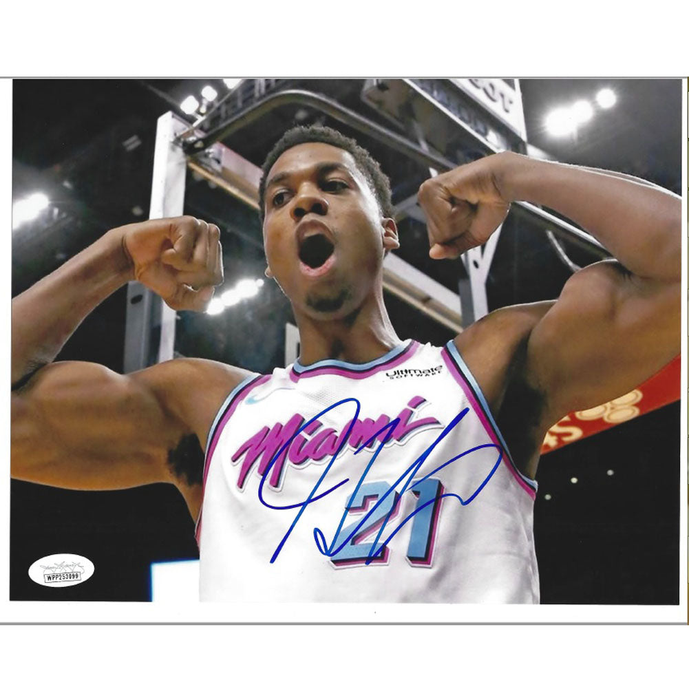 NBA Miami Heat Hassan Whiteside #21 Autographed Signed 8 x 10 Color Photograph