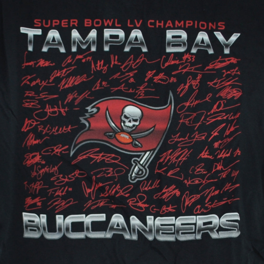 NFL Tampa Bay Buccaneers Super Bowl LV Champions Signed Adults Tshirt Tee