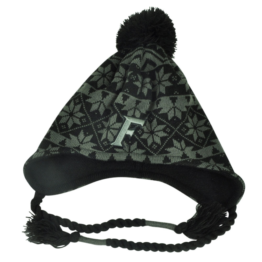 NCAA Florida Gators Black Out Pom Tassels Peruvian Knit Beanie Ear Flap Toque