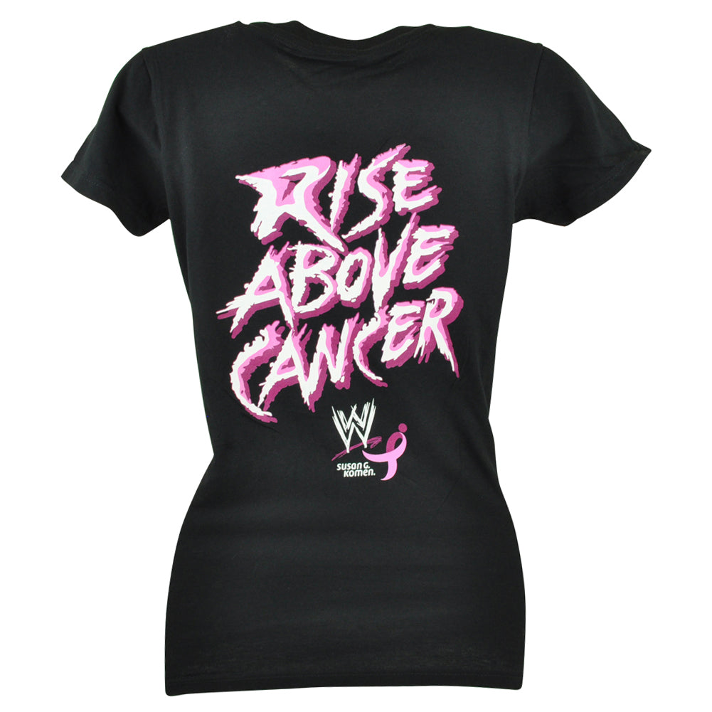 WWE Rise Above Breast Cancer Awareness Wrestling Women Ladies Tshirt Tee