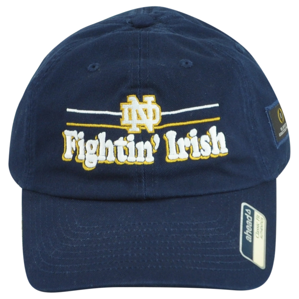 NCAA Ahead Notre Dame Fightin' Irish Playoff Adults Men Classic Fit Navy Hat Cap