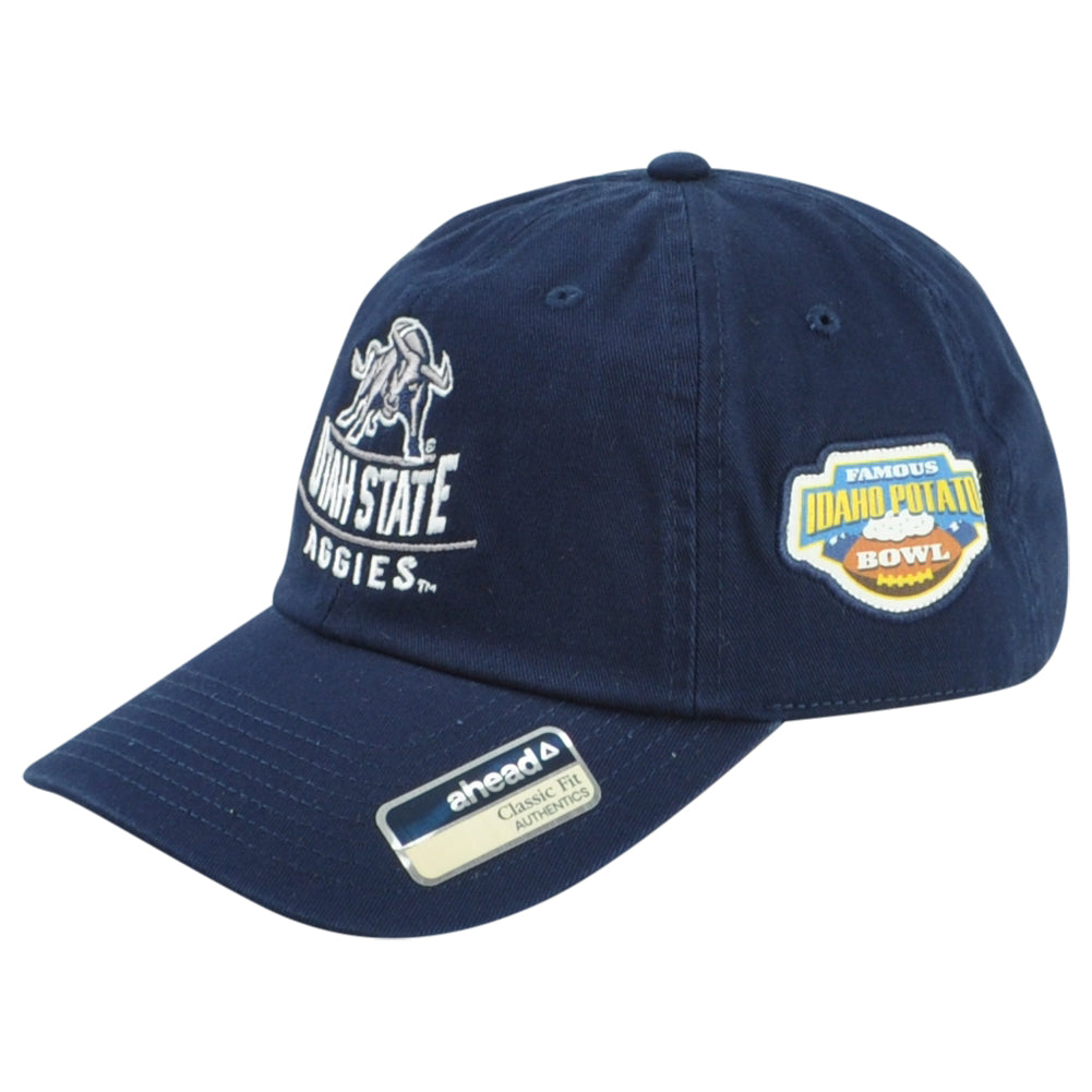 NCAA Ahead Utah State Aggies Idaho Potato Bowl Navy Classic Fit Adult Hat Cap