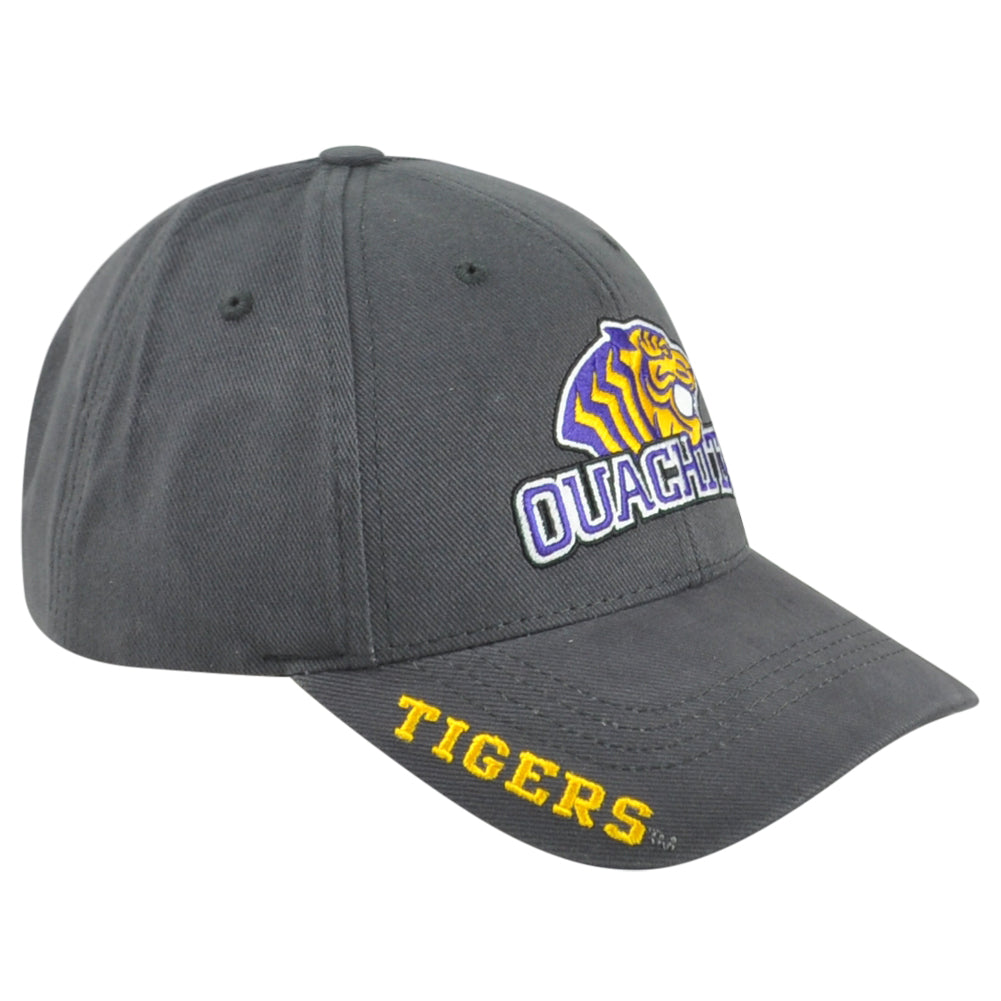 NCAA Captivating Ouachita Tigers Structured Gray Adjustable Adults Men Hat Cap