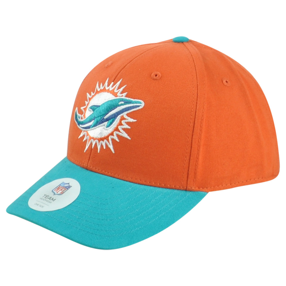 NFL Miami Dolphins Structured Two Colors Adults Adjustable Curved Bill Hat Cap