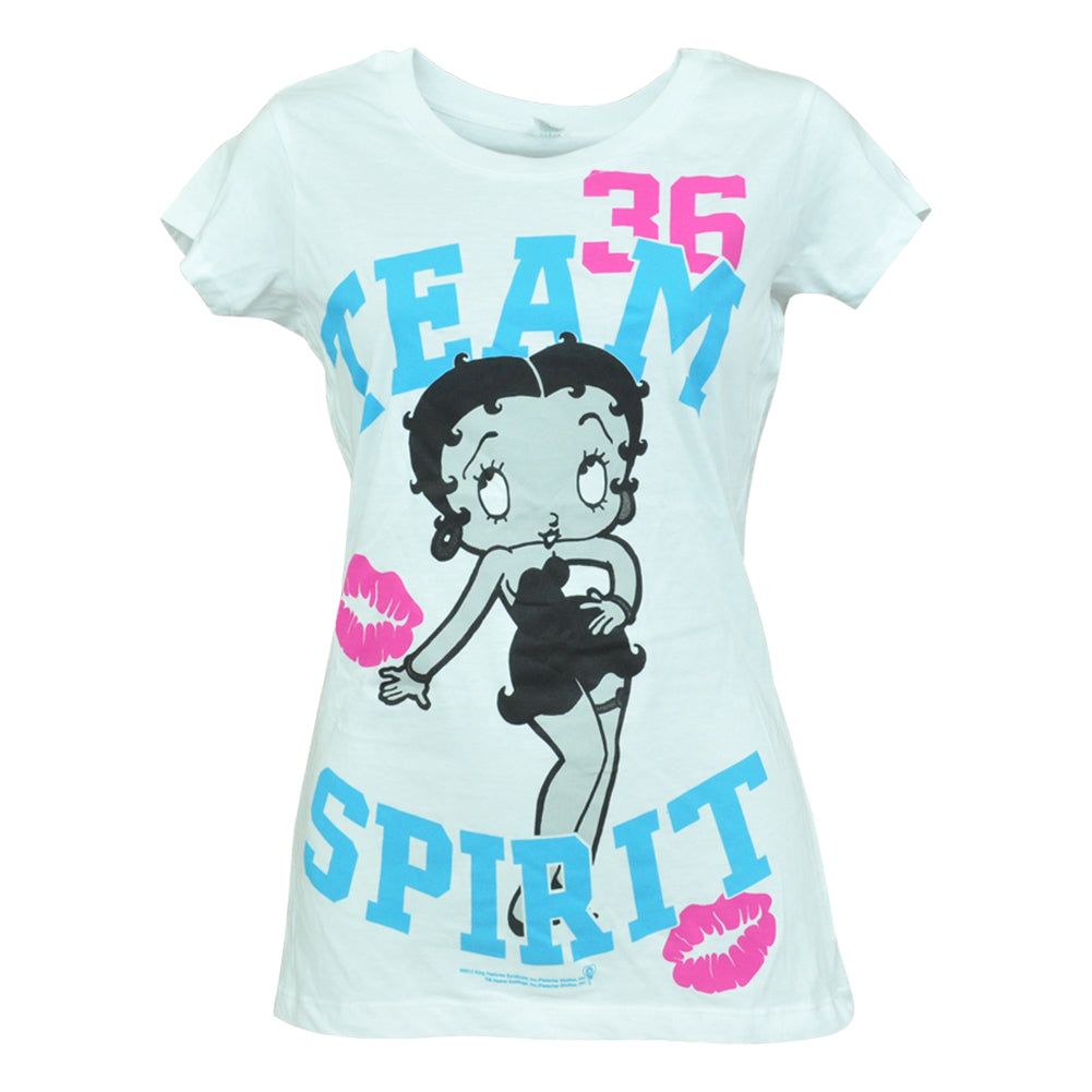 Team Spirit Betty Boop Animation Girls Character Cute Youth Junior Tshirt Tee