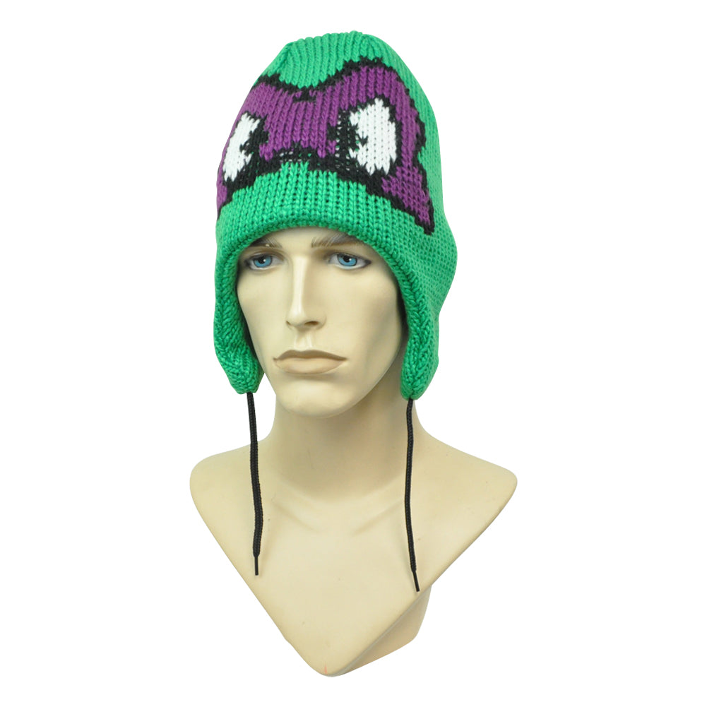 Reversible Mutant Ninja Turtles Raphael Donatello Peruvian Beanie Crochet Kn