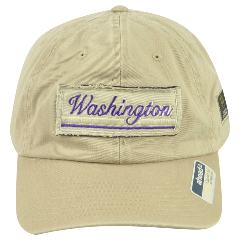 NCAA Ahead Washington Huskies Semifinals Patch Man Mid Fit Adjustable Hat Cap