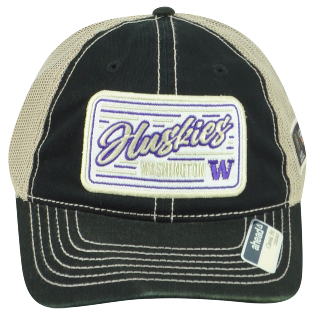 NCAA Ahead Washington Huskies Trucker Mesh Snapback Sugar Bowl Black Man Hat Cap