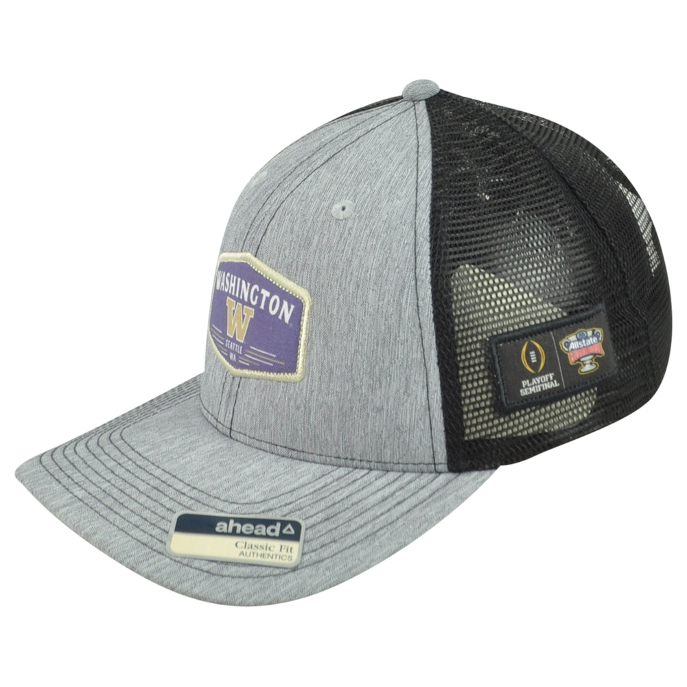 NCAA Ahead Washington Huskies Playoff Semifinal Trucker Mesh Snapback Hat Cap