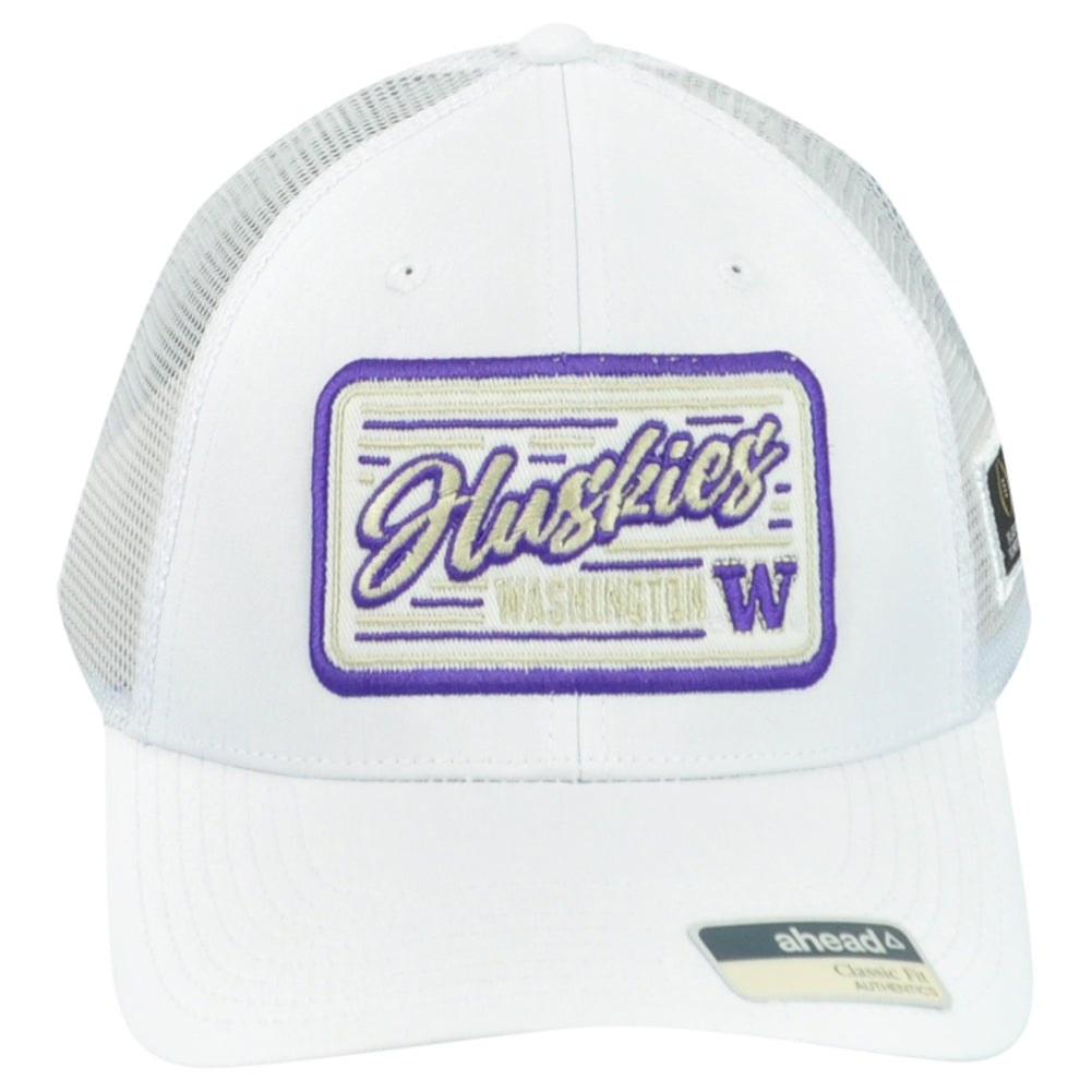 NCAA Ahead Washington Huskies Sugar Bowl Trucker Mesh Snapback White Hat Cap