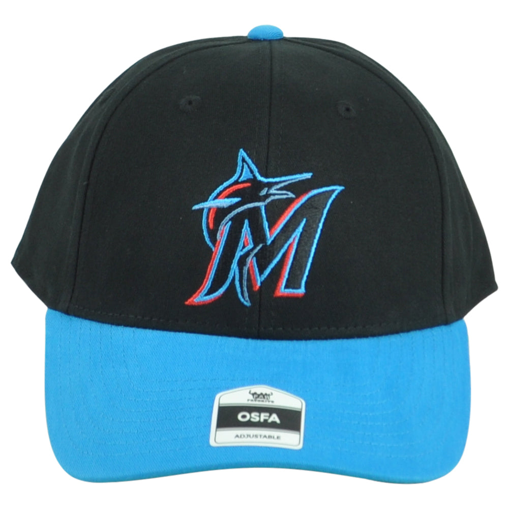 MLB Fan Favorite Miami Marlins Curved Adults Men Structured Adjustable Hat Cap