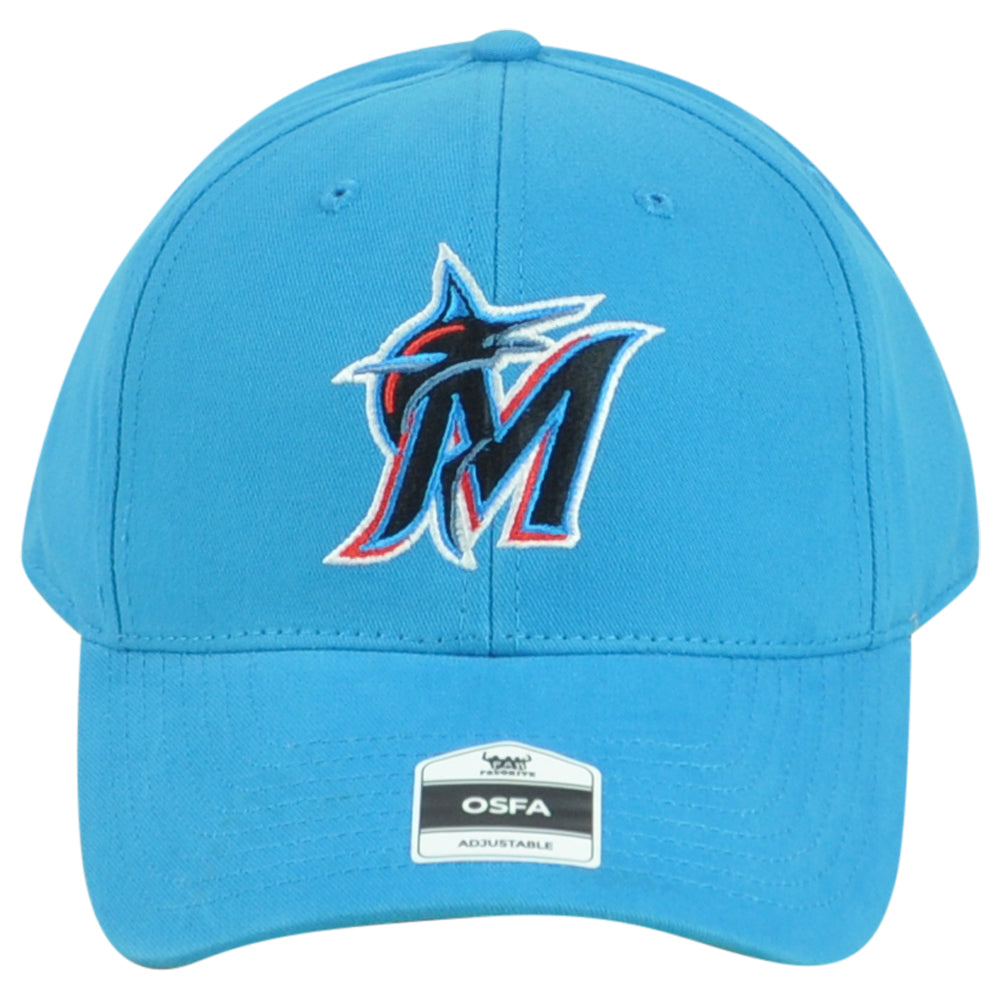 MLB Fan Favorite Miami Marlins Structured Adjustable Blue Curved Bill Hat Cap