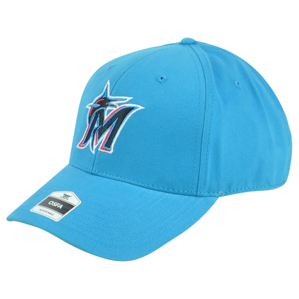 MLB Fan Favorite Miami Marlins Structured Adjustable Blue Curved Bill Hat Cap