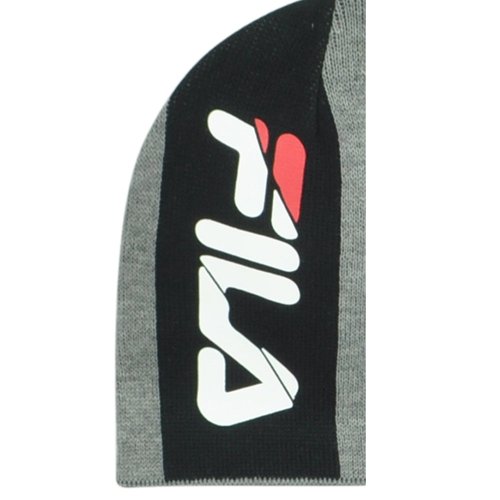 Fila Brand Skully Acrylic OFSA Adults Winter Cuffless Gray Black Knit Beanie Hat
