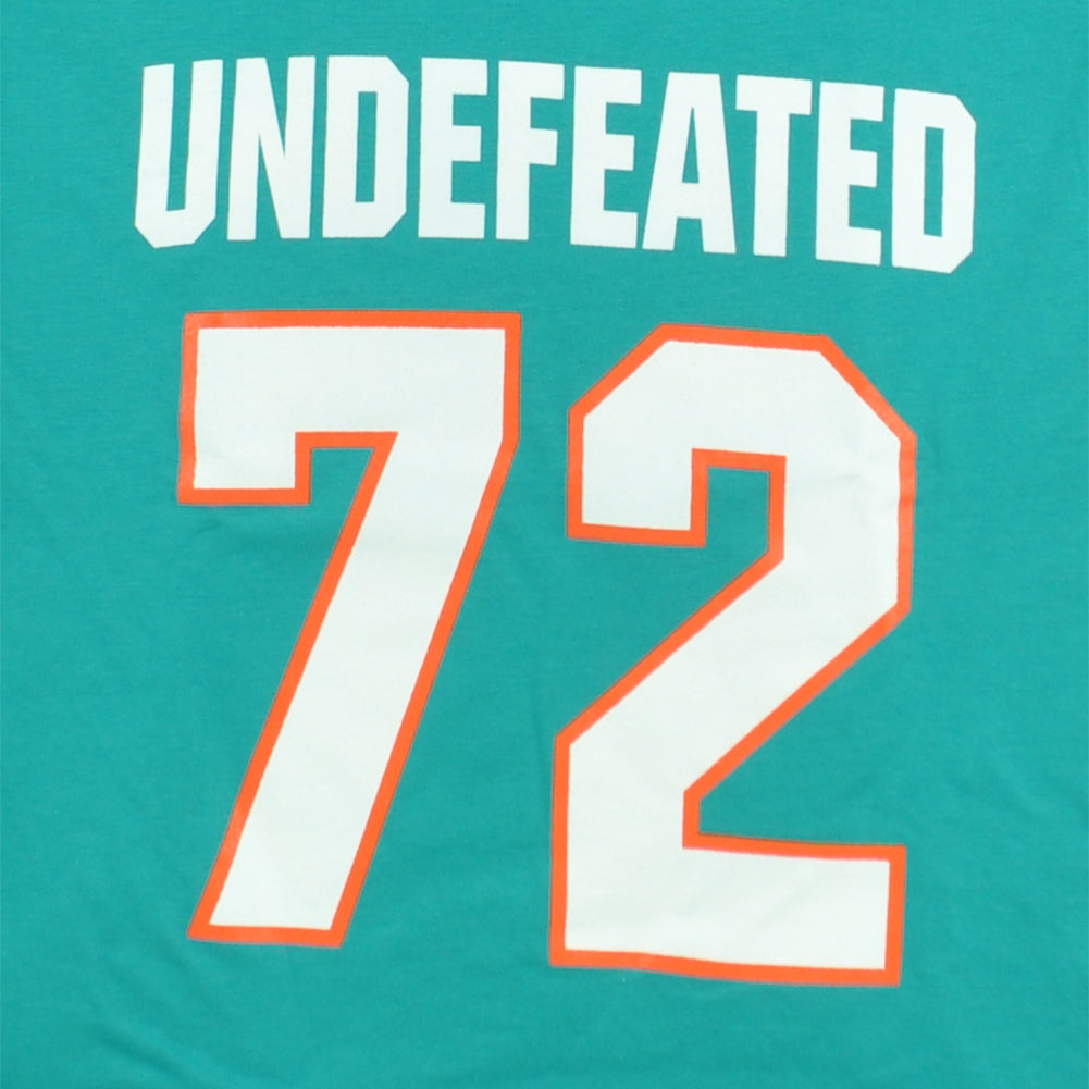 NFL Miami Dolphins Undefeated 72 Team Century Teal Youth Kids Tshirt Tee