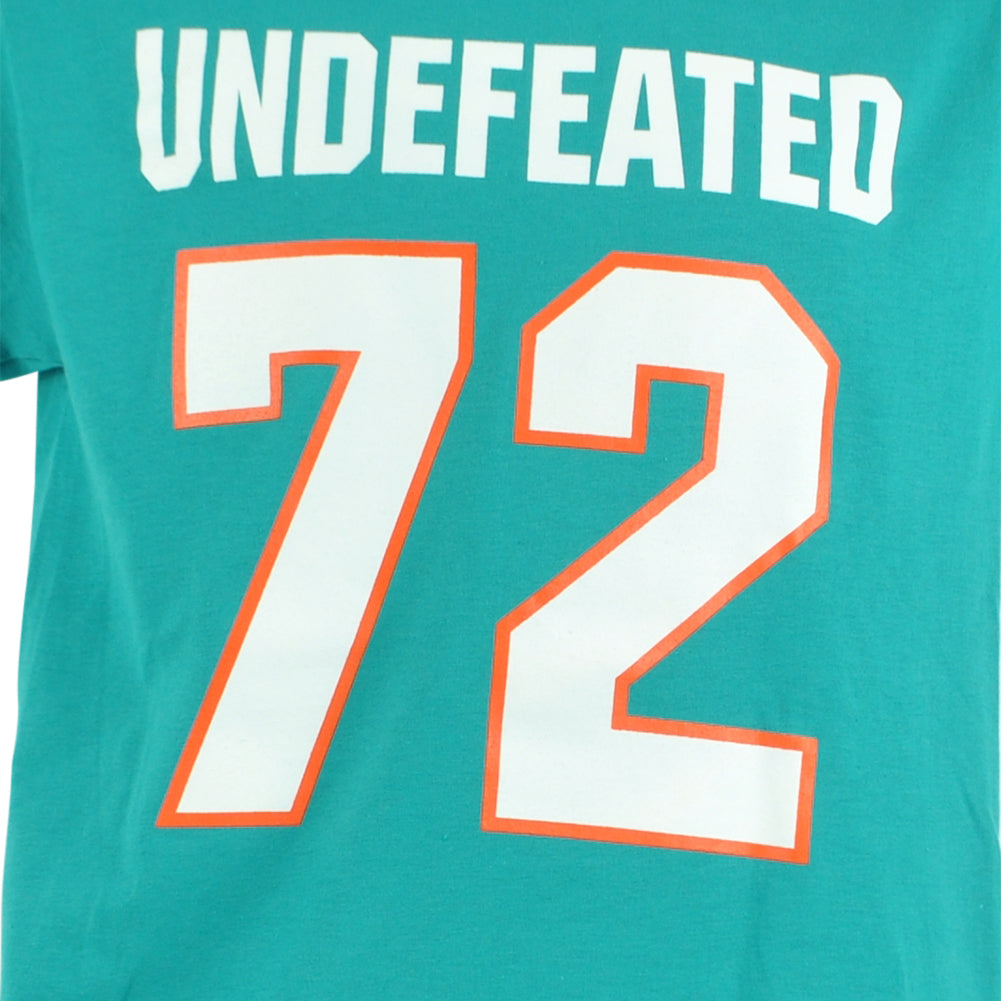 NFL Miami Dolphins Undefeated 72 Team Century Teal Men Adults Tshirt Tee