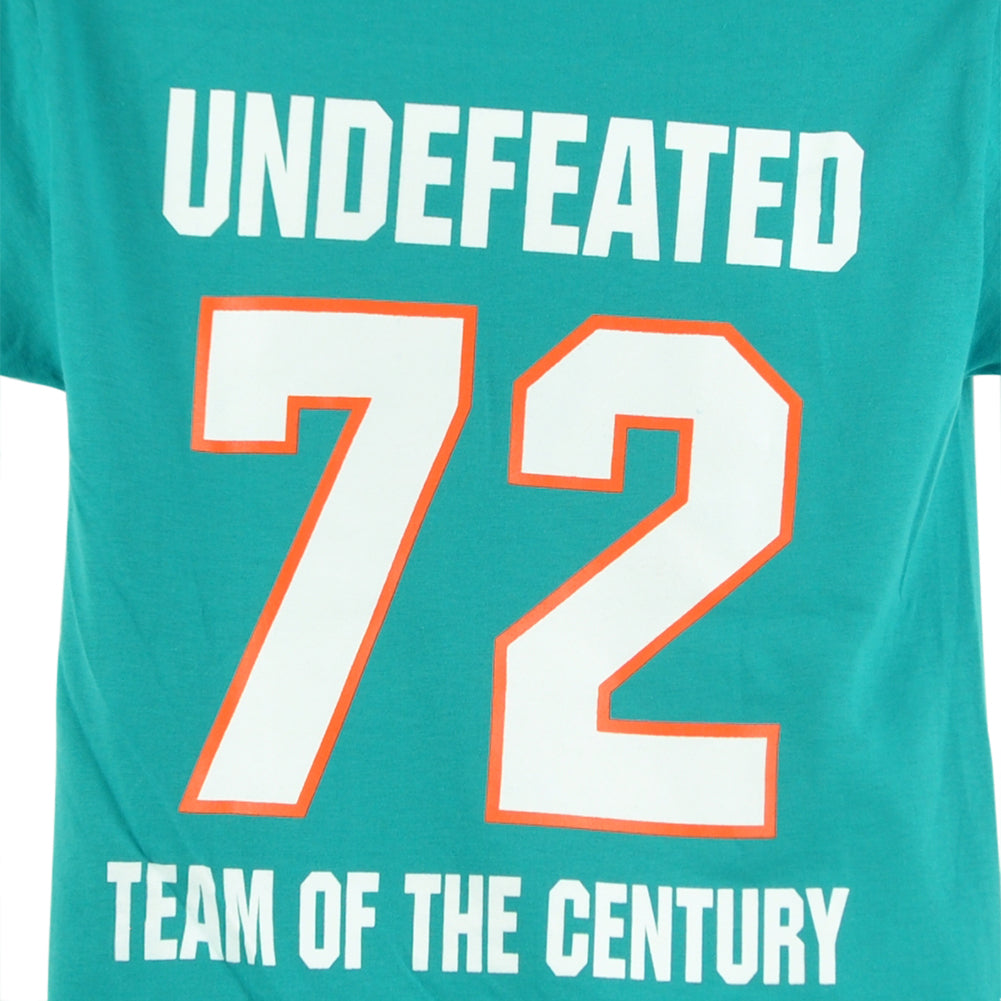 NFL Miami Dolphins Undefeated 72 Team Century Teal Men Adults Tshirt Tee