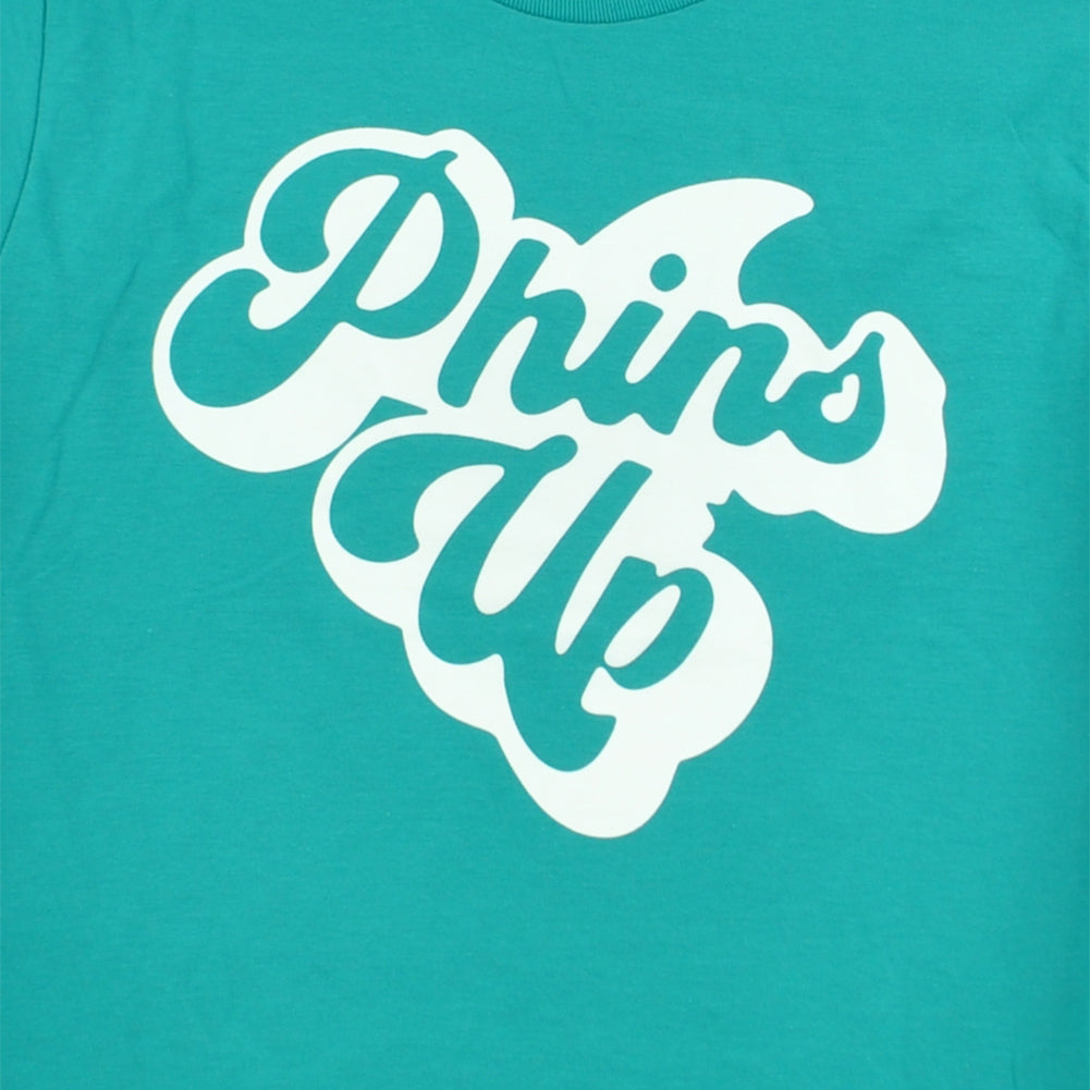 Miami Dolphins Football Phins up Teal Short Sleeve Youth Kids Tshirt Tee