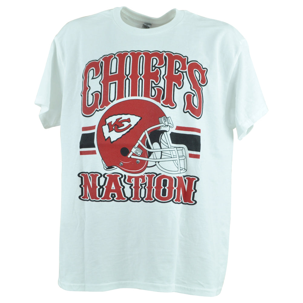 Kansas City Chiefs Nation White Helmet Short Sleeve Man Adults Tshirt Tee