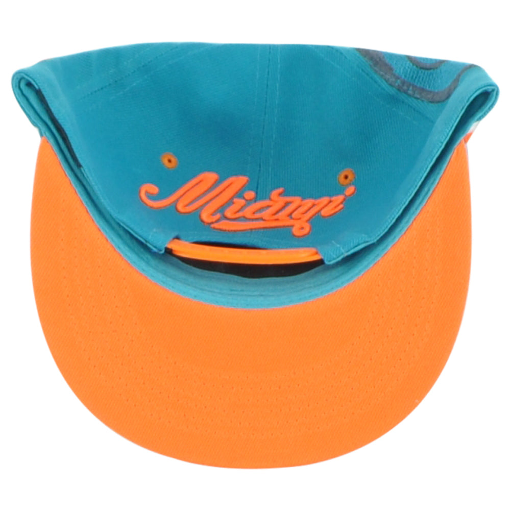 Miami Florida Dolphins Theme Football Helmet Flat Bill Adults Snapback Hat Cap
