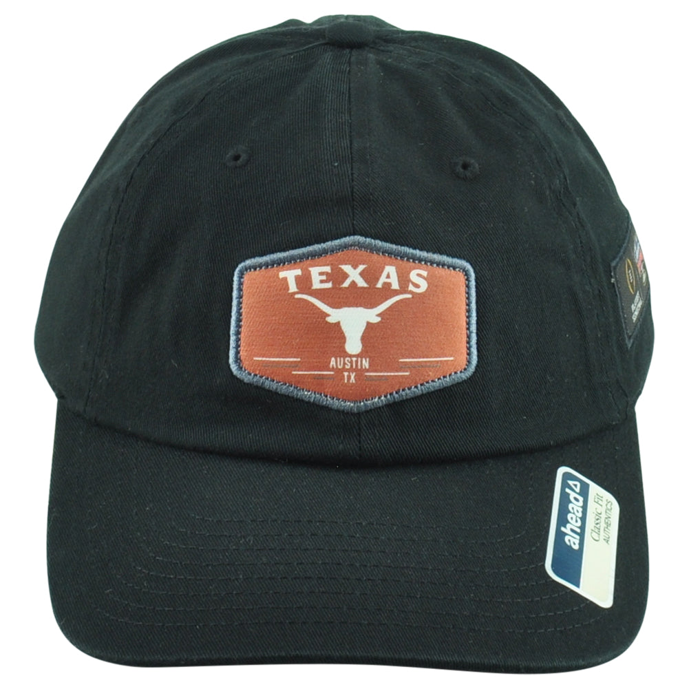 NCAA Ahead Texas Longhorns Playoff Semifinal Mid Fit Black Adjustable Hat Cap