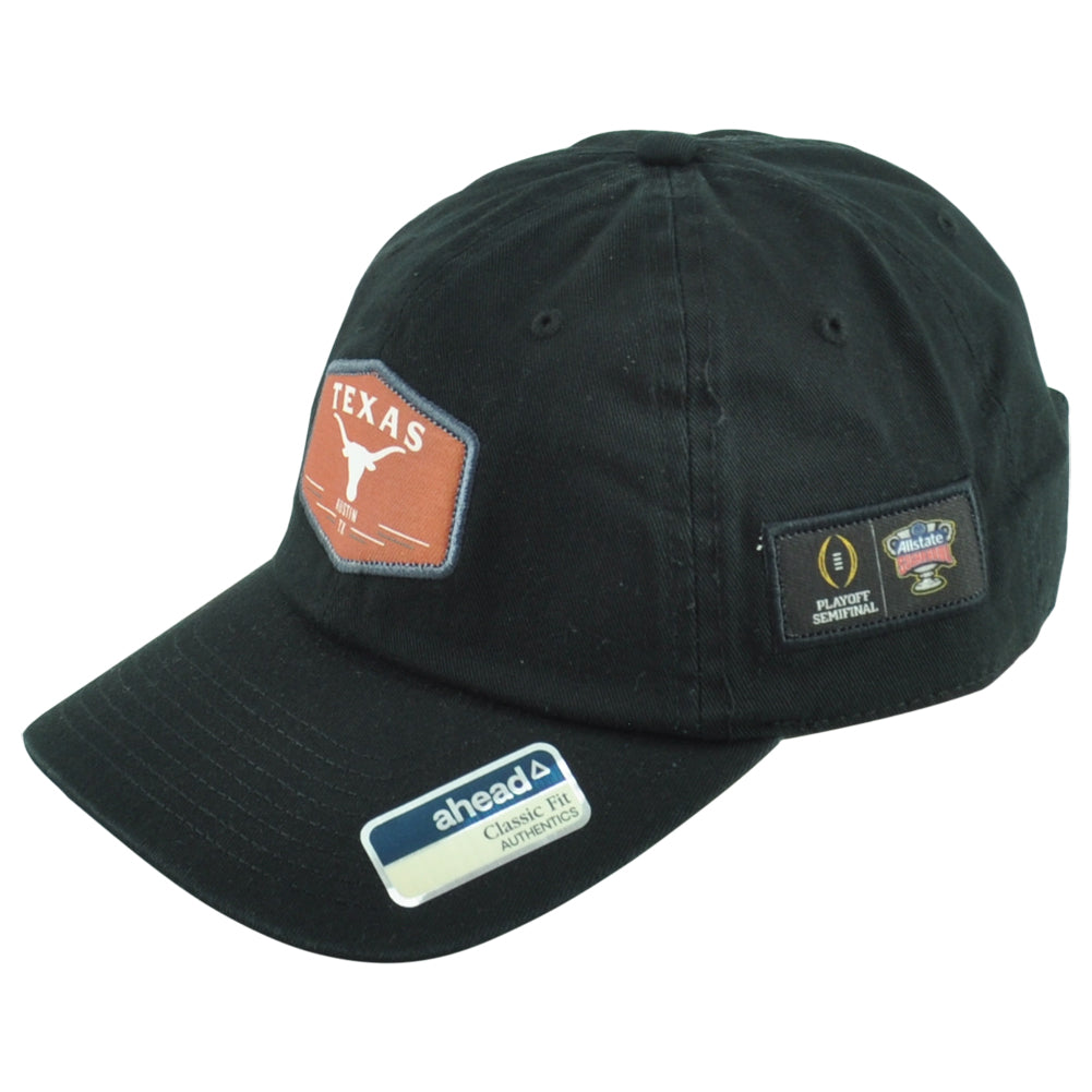 NCAA Ahead Texas Longhorns Playoff Semifinal Mid Fit Black Adjustable Hat Cap