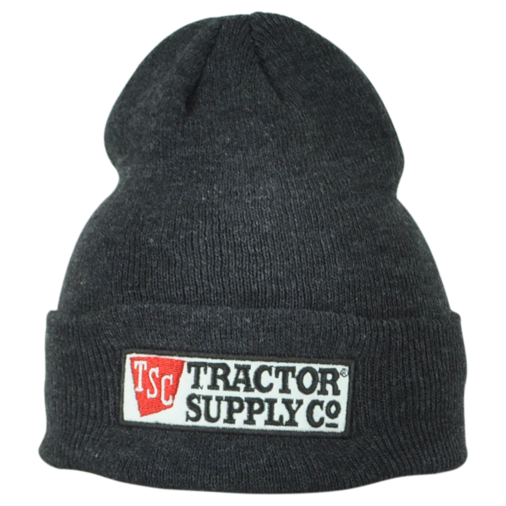 TSC Tractor Supply Co Charcoal Cuffed Winter Adults OSFA Acrylic Beanie Knit