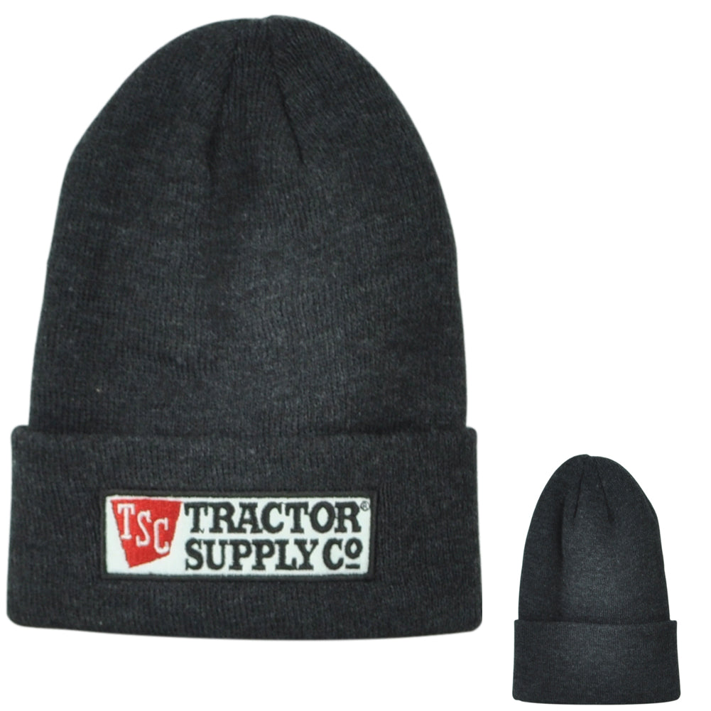 TSC Tractor Supply Co Charcoal Cuffed Winter Adults OSFA Acrylic Beanie Knit