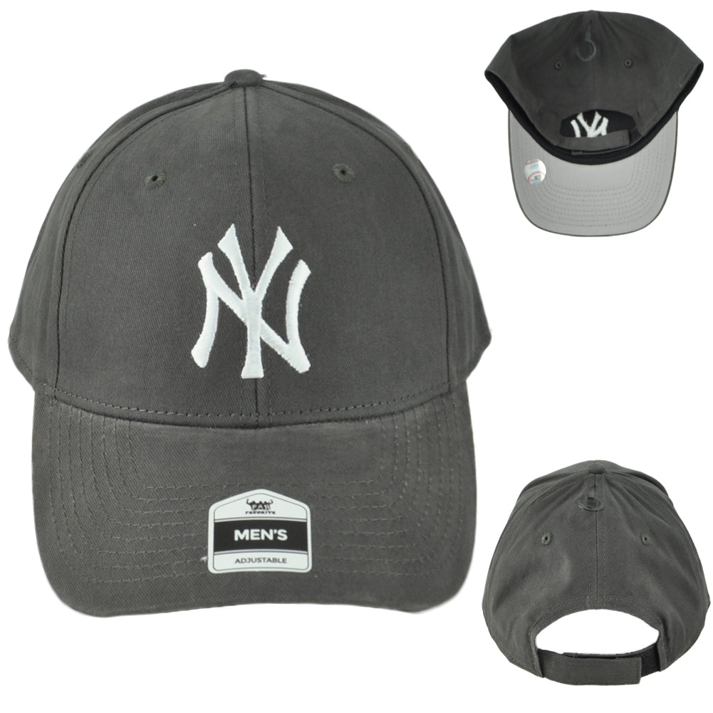 MLB Fan Favorite New York Yankees Men Dark Grey Structured Adjustable Hat Cap