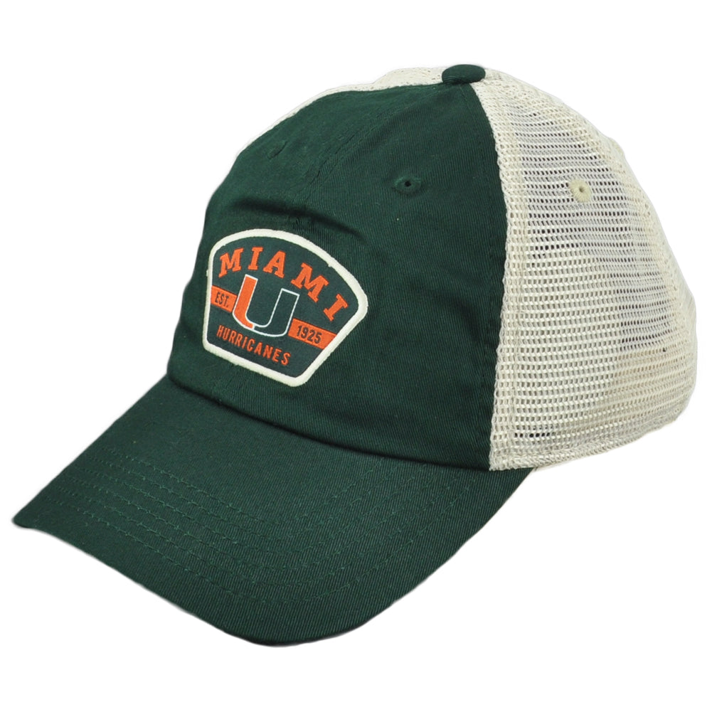NCAA Miami Hurricanes Relaxed Trucker Mesh Snapback Curved Bill Sports Hat Cap