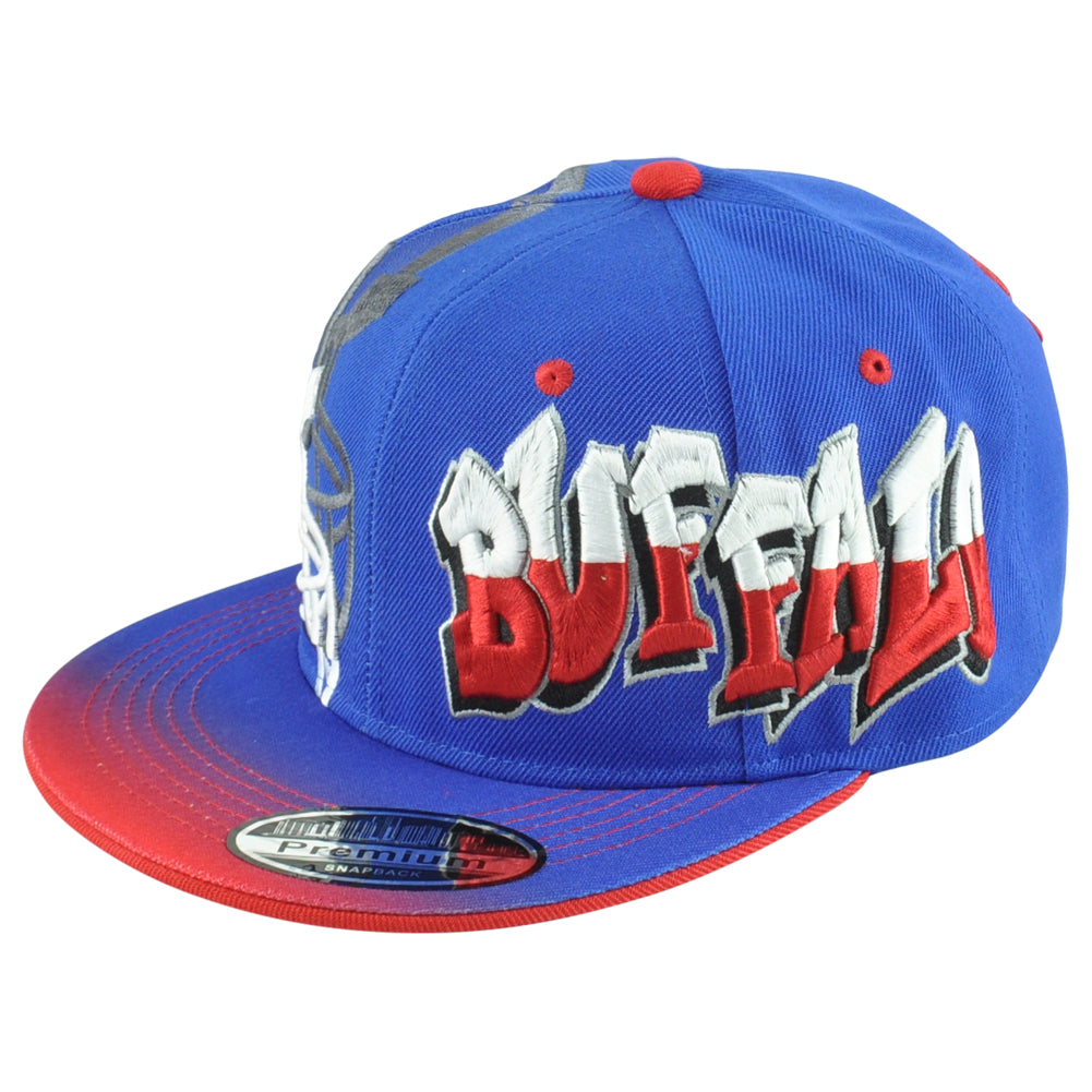 Buffalo Bills Theme Football State Flat Bill Adults Snapback Hat Cap New York