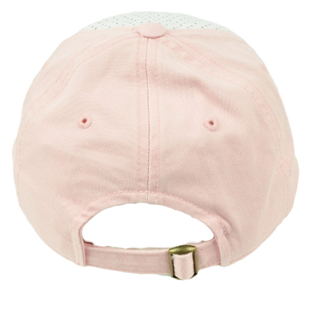 NCAA Kansas Jayhawks 2 Tone Polka Dots Womens Hat Cap Pink White Relaxed Slouch