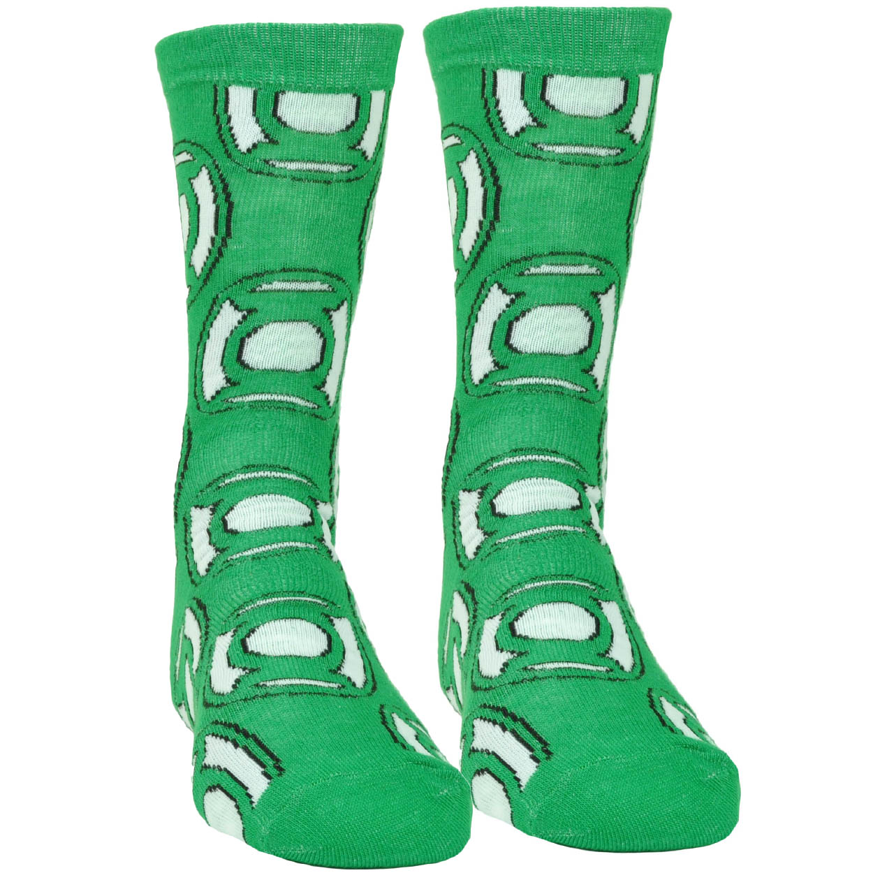 DC Comics Green Lantern Long Sock Size 6-12 Super Hero Comic Book Cartoon White