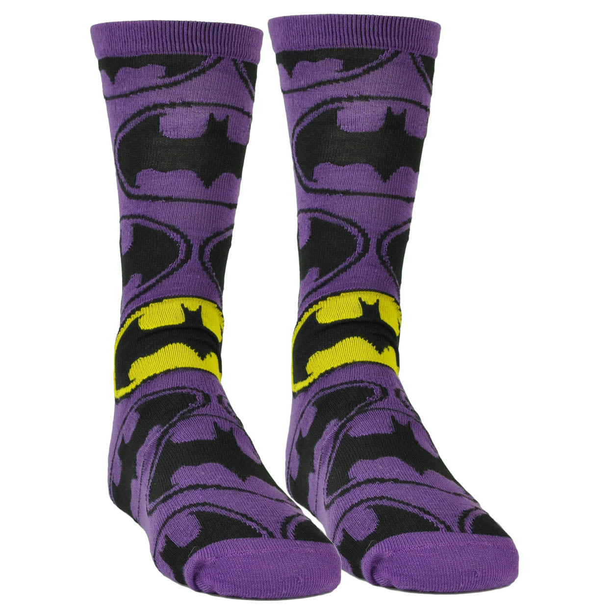 Batman Long Sock Size 6-12 Super Hero DC Comic Book Cartoon Purple Black Movie
