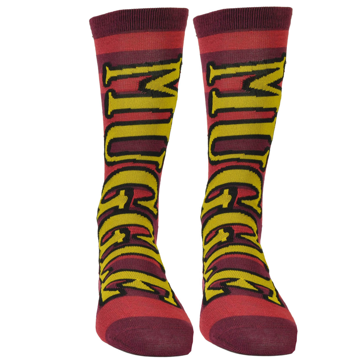Harry Potter Muggle Striped Red Burgundy Long Socks Size 6 -12 Movie Character