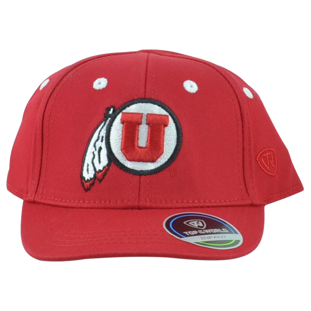 NCAA TOW Utah Lil' Utes Logo Red Sports One Size Curved Bill Infant Kid Hat Cap