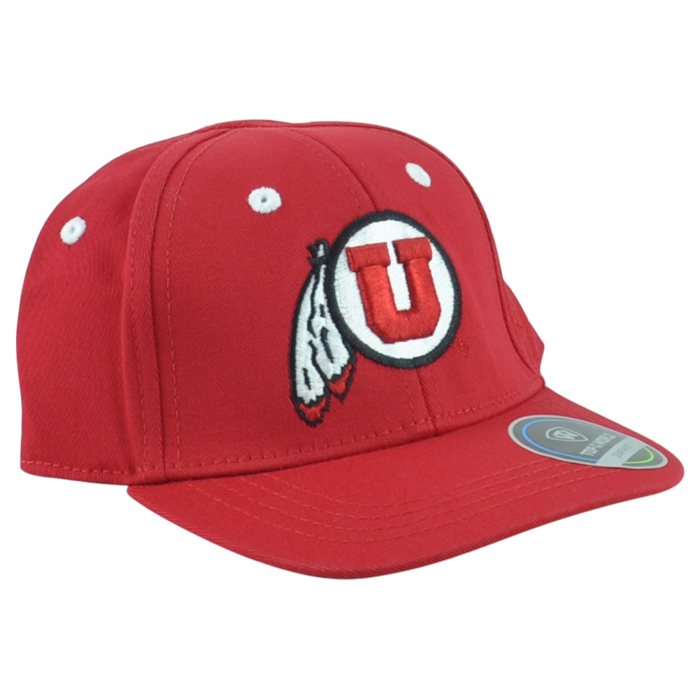 NCAA TOW Utah Lil' Utes Logo Red Sports One Size Curved Bill Infant Kid Hat Cap