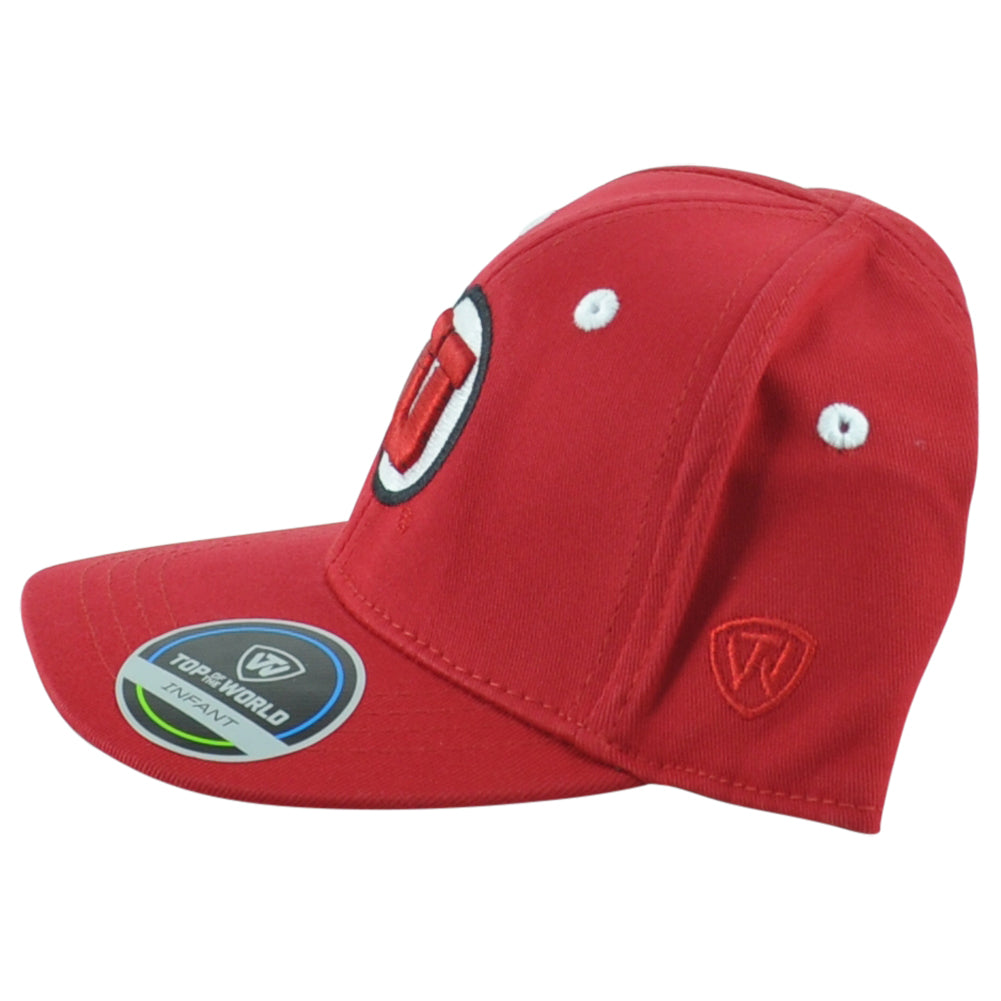 NCAA TOW Utah Lil' Utes Logo Red Sports One Size Curved Bill Infant Kid Hat Cap