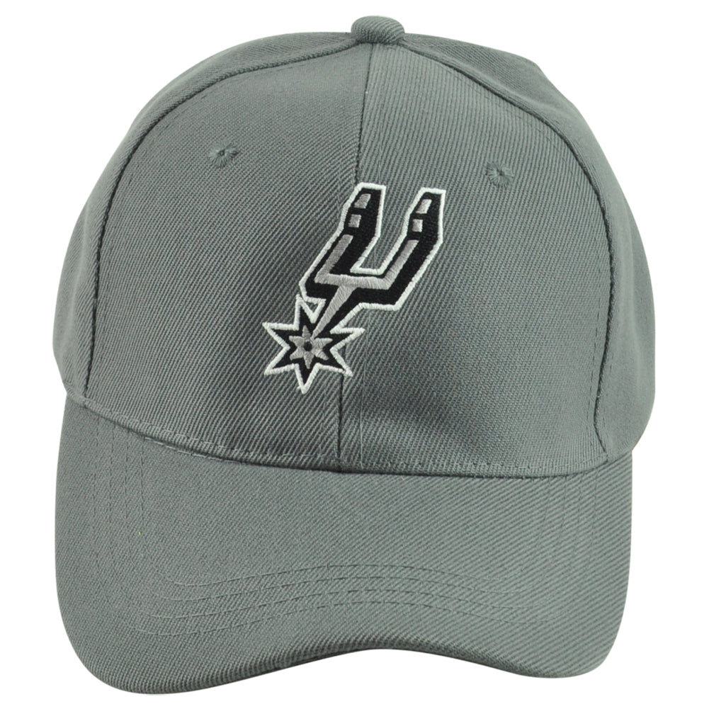 NBA San Antonio Spurs Logo Adults Curved Bill Gray Adjustable Structured Hat Cap