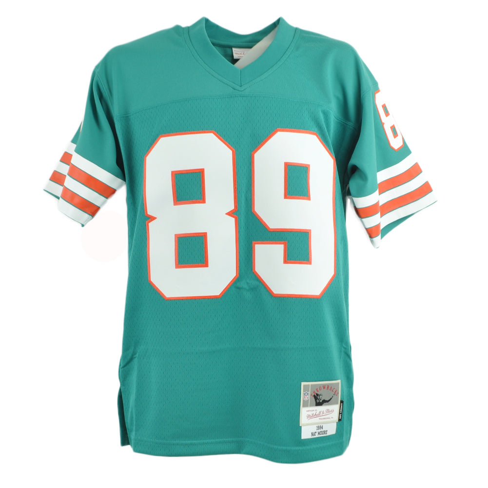 NFL Mitchell & Ness Throwback 84 Miami Dolphins Nat Moore #89 Teal Jersey