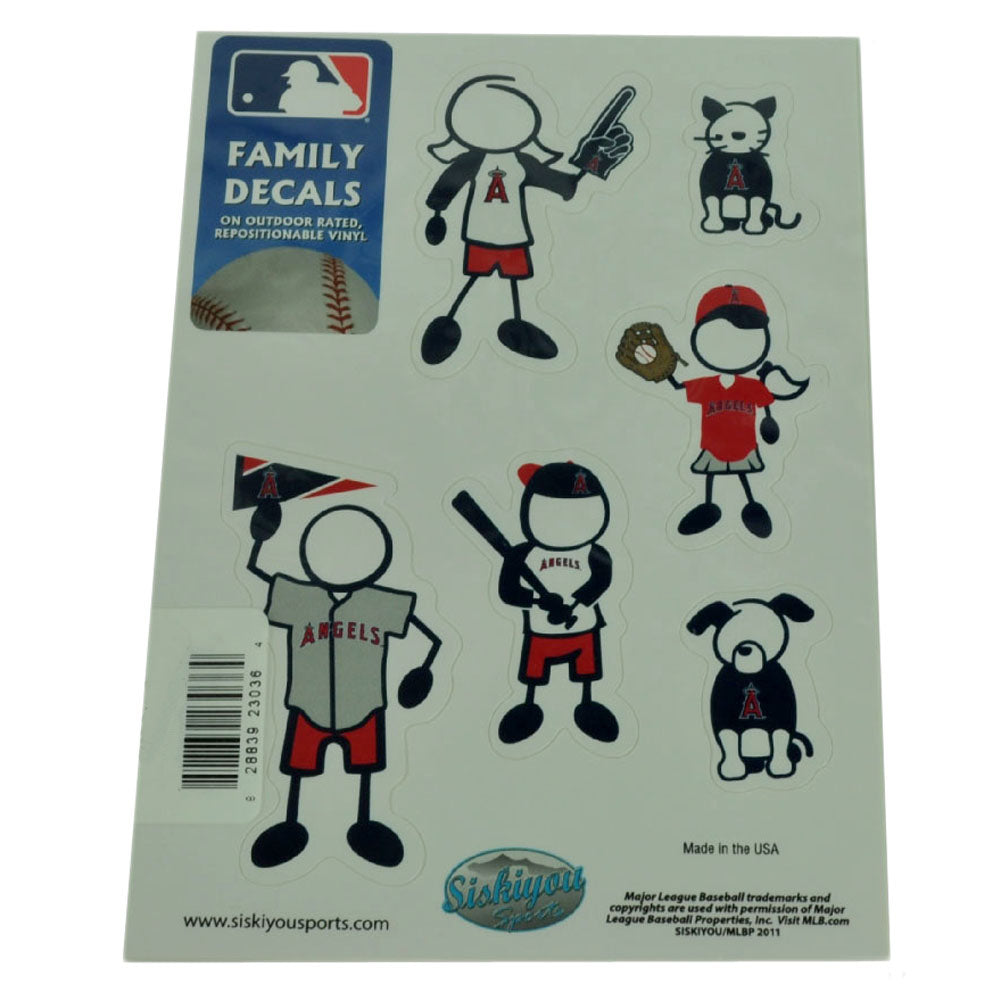 MLB Los Angeles Angels Family Decal Set Car Fan Repositionable Vinyl Automobile
