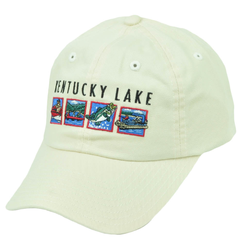 Kentucky Lake Bluegrass State USA Beige Relaxed Hat Cap Sun Buckle City Land