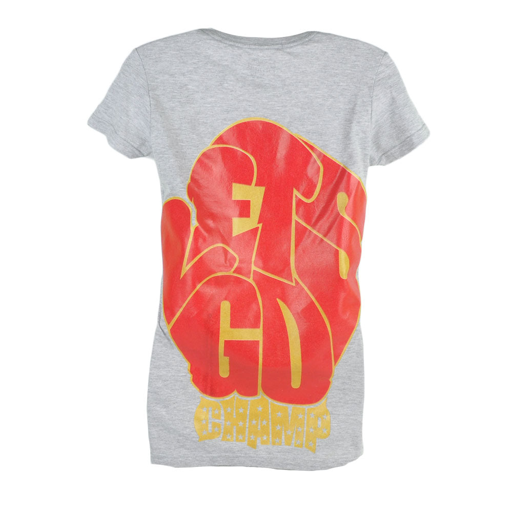 Shannon Briggs The Cannon Lets Go Champ Womens Tshirt Tee Boxer Gray Boxer