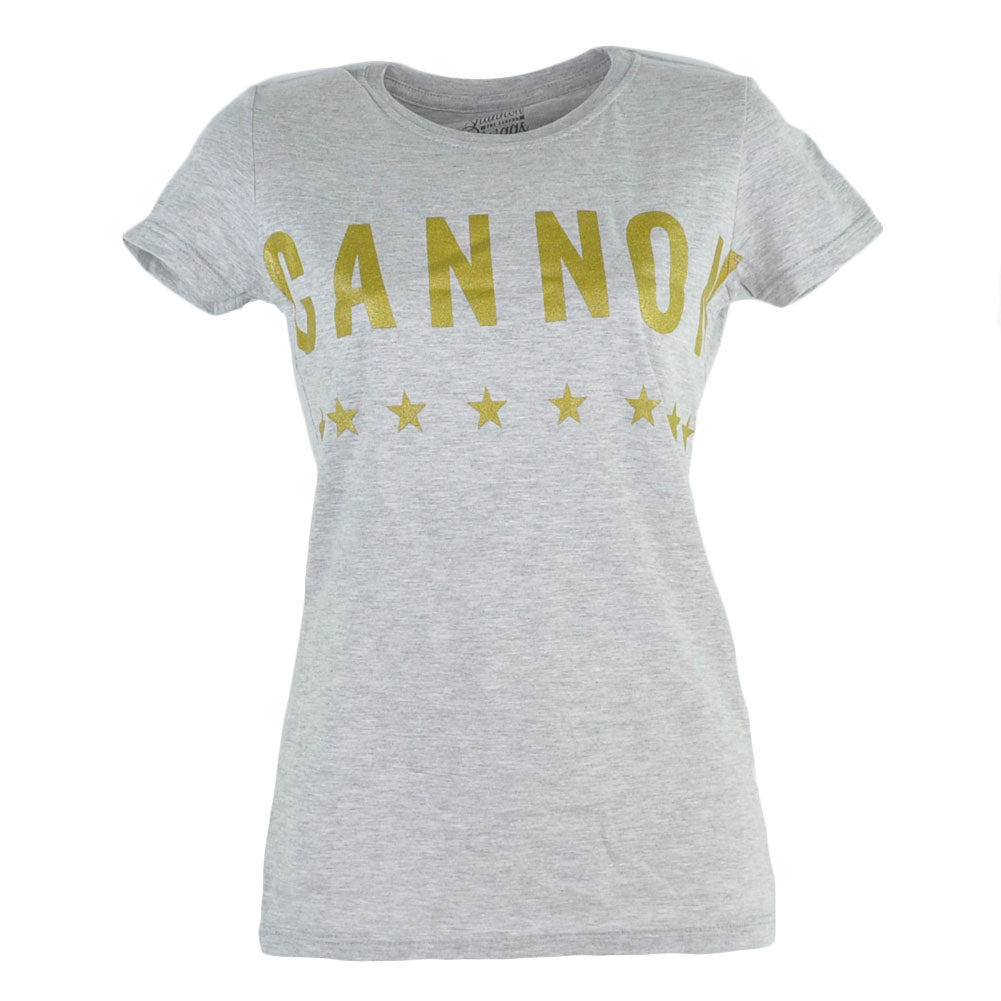 Shannon Briggs The Cannon Lets Go Champ Womens Tshirt Tee Boxer Gray Boxer