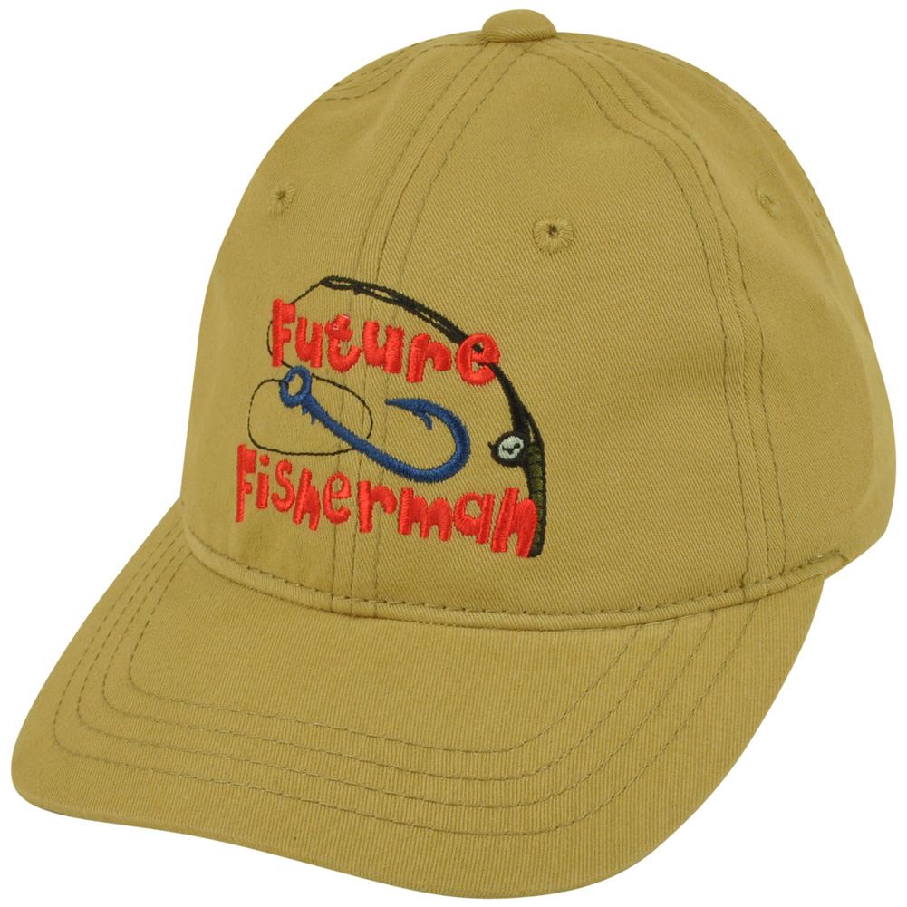 Wings Beachwear Future Fisherman Youth Relaxed Adjustable Khaki Hat Cap