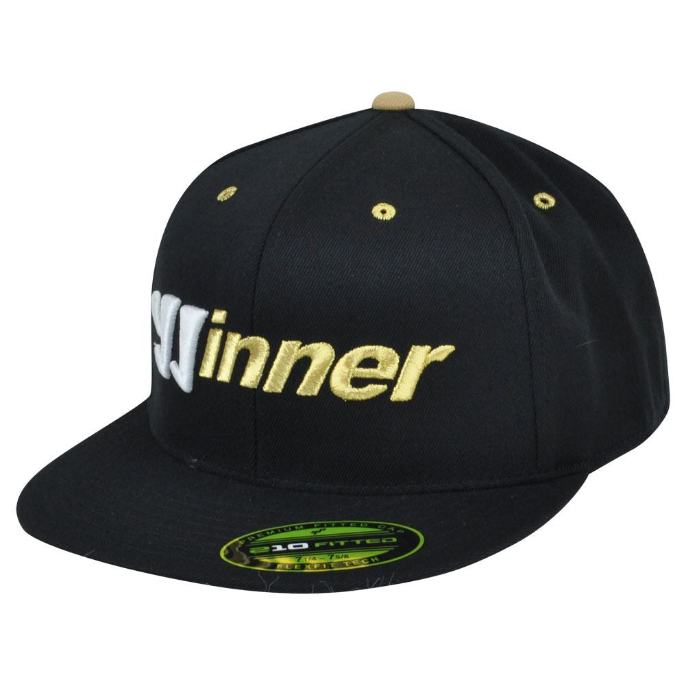 Warrior Winner 210 Fitted 7 1/4 - 7 5/8 Flat Bill Brand Hat Cap Lacrosse Black
